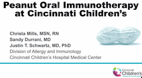 Peanut Oral Immunotherapy at Cincinnati Children's.